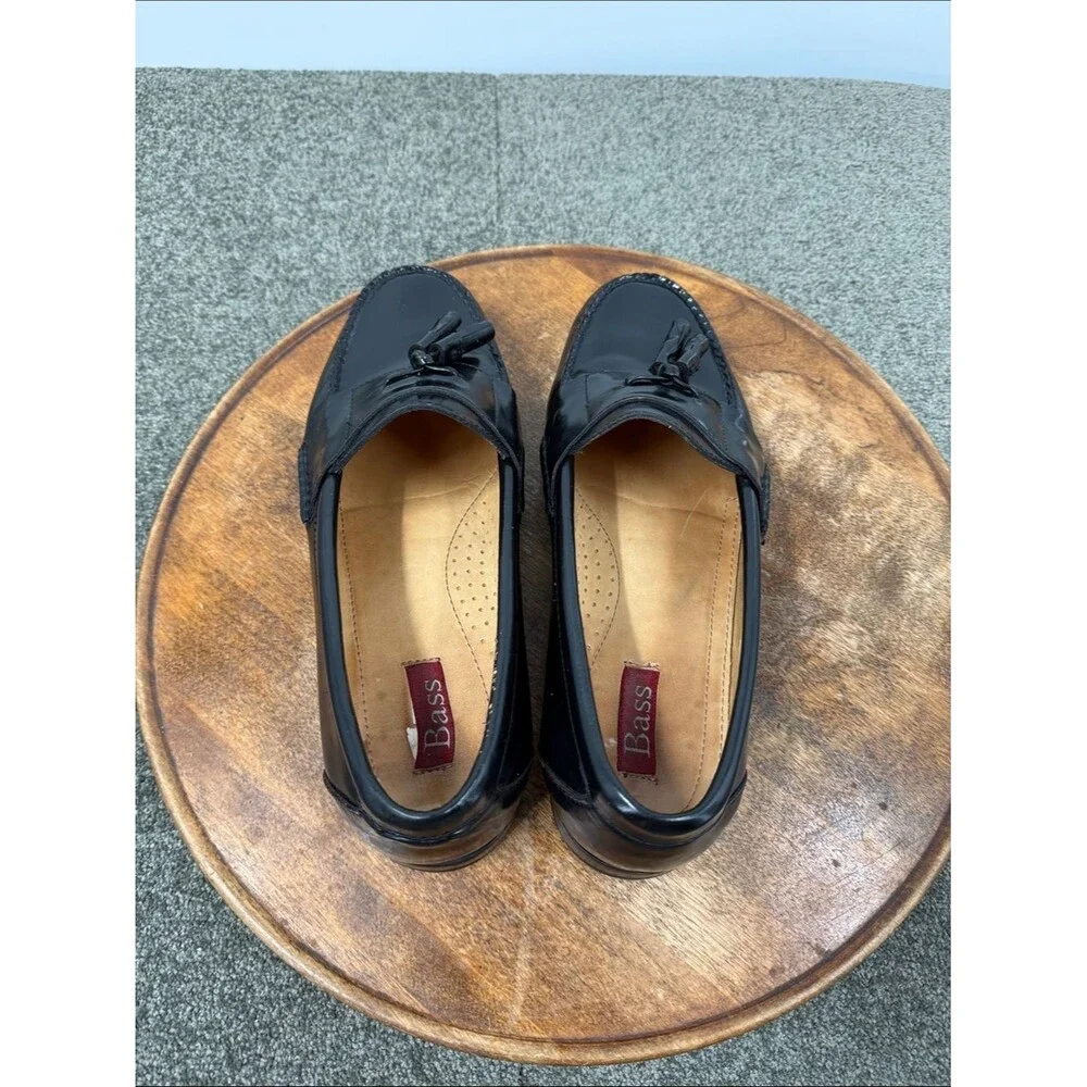 Bass Shoes Mens 10 EE Harrison II Blark Leather Tassel Loafers